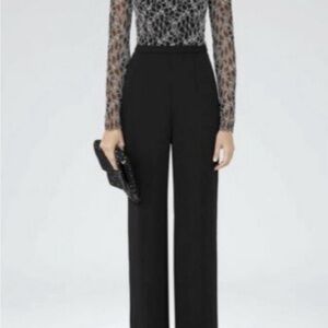 Reiss Black Wide Leg Jumpsuit with High-Waisted Elegance
